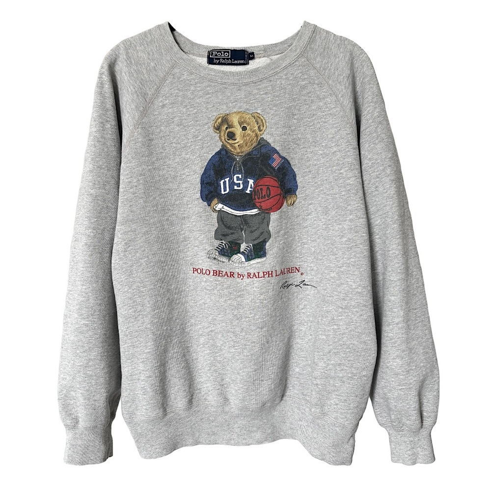 VINTAGE Polo by Ralph Lauren Polo Bear USA Basketball Crewneck Sweatshirt